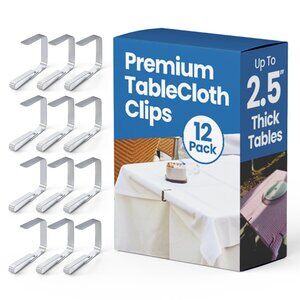 Stainless Steel Tablecloth Clips Set of 12 for Outdoor Picnic Tables